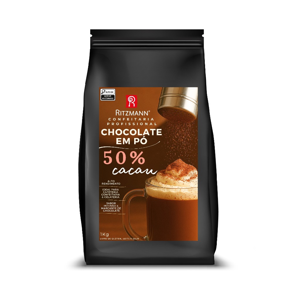 Chocolate em pó 50% Cacau Premium Ritzmann -1 Kg em Oferta na Shopee