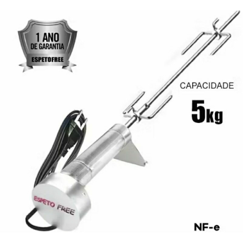 Espeto Elétrico Flex Giratório Aço Inox ESPETOFREE