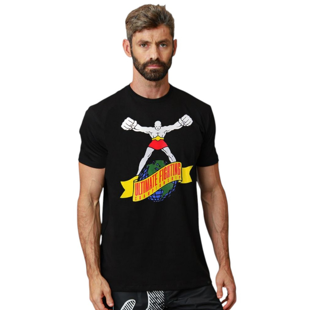 Camiseta UFC Venum By Ulti-Man MMA Raiz 100% Algodão Preto em Oferta na Shopee
