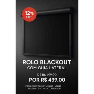 Persiana Rolo Blackout Com guia Lateral-Sob Medida