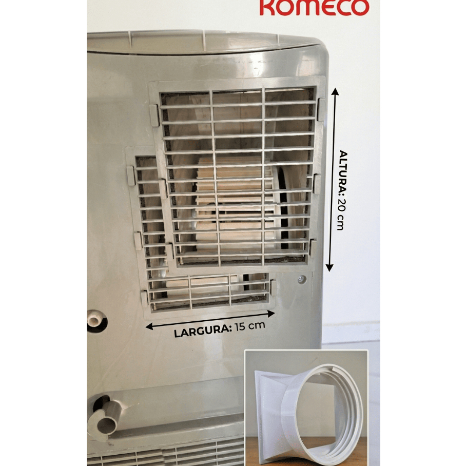 Suporte de exaustão para Ar Condicionado Portátil – Komeco Ambient ABP12 (Encaixe Vertical 15×20cm)