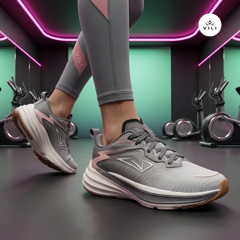 Tênis Feminino Vili Ace Corrida Caminhada Academia Leve 180gr Cinza em Oferta na Shopee
