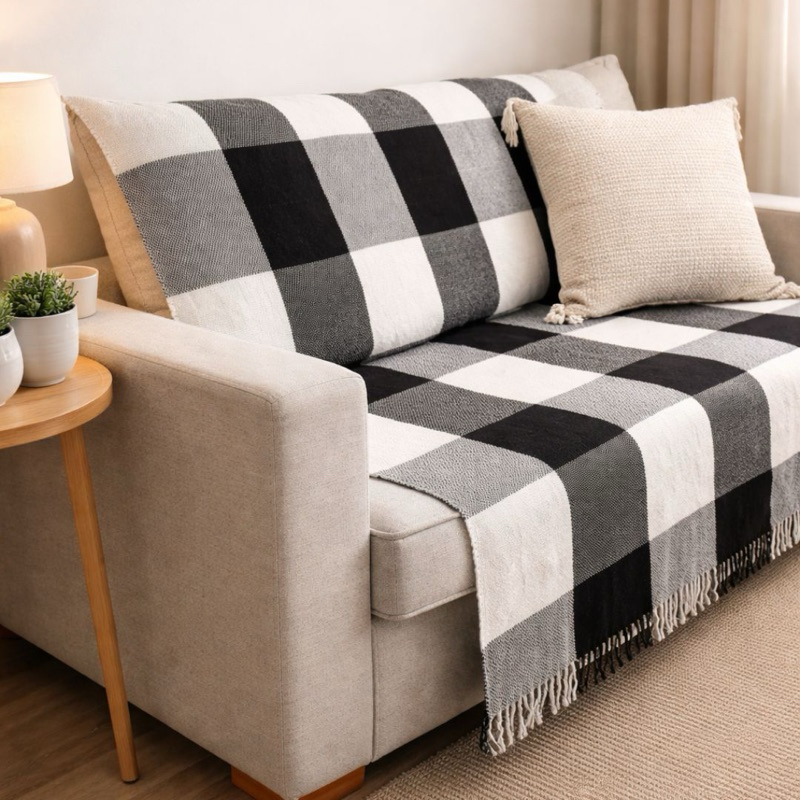 Manta para Sofá Grande de Algodão 120x210 cm | Luxo, Conforto e Estilo | Promoção Direto da Fábrica em Oferta na Shopee