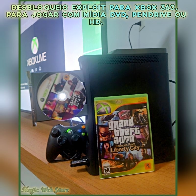 Desbloqueio Exploit Para Xbox 360 Jogue Com Mídia DVD, Pendrive e HD