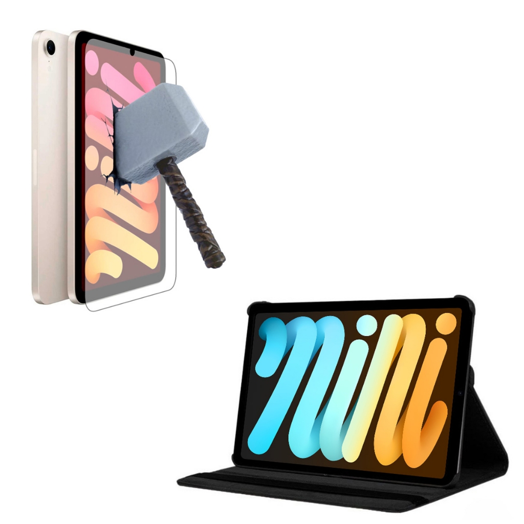Capa Giratória 360 + Película Vidro pra Tablet iPad Mini 7 A17 Pro 8.3 Polegadas Modelos A2993 A2995 em Oferta na Shopee
