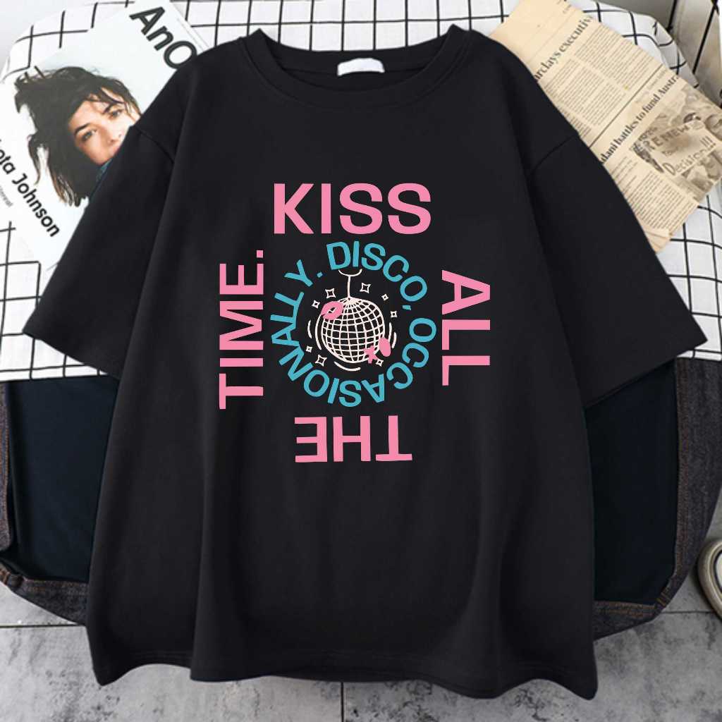 Camiseta Kiss All The Time Disco Occasionally Harry 100% Algodão Unissex em Oferta na Shopee