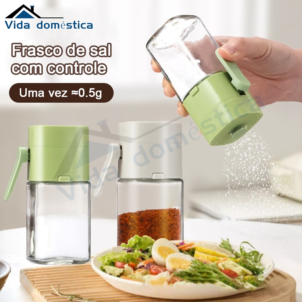 Frasco De Tempero De Vidro Saleiro Pimenta Açúcar Dispenser de Grãos 180ML em Oferta na Shopee