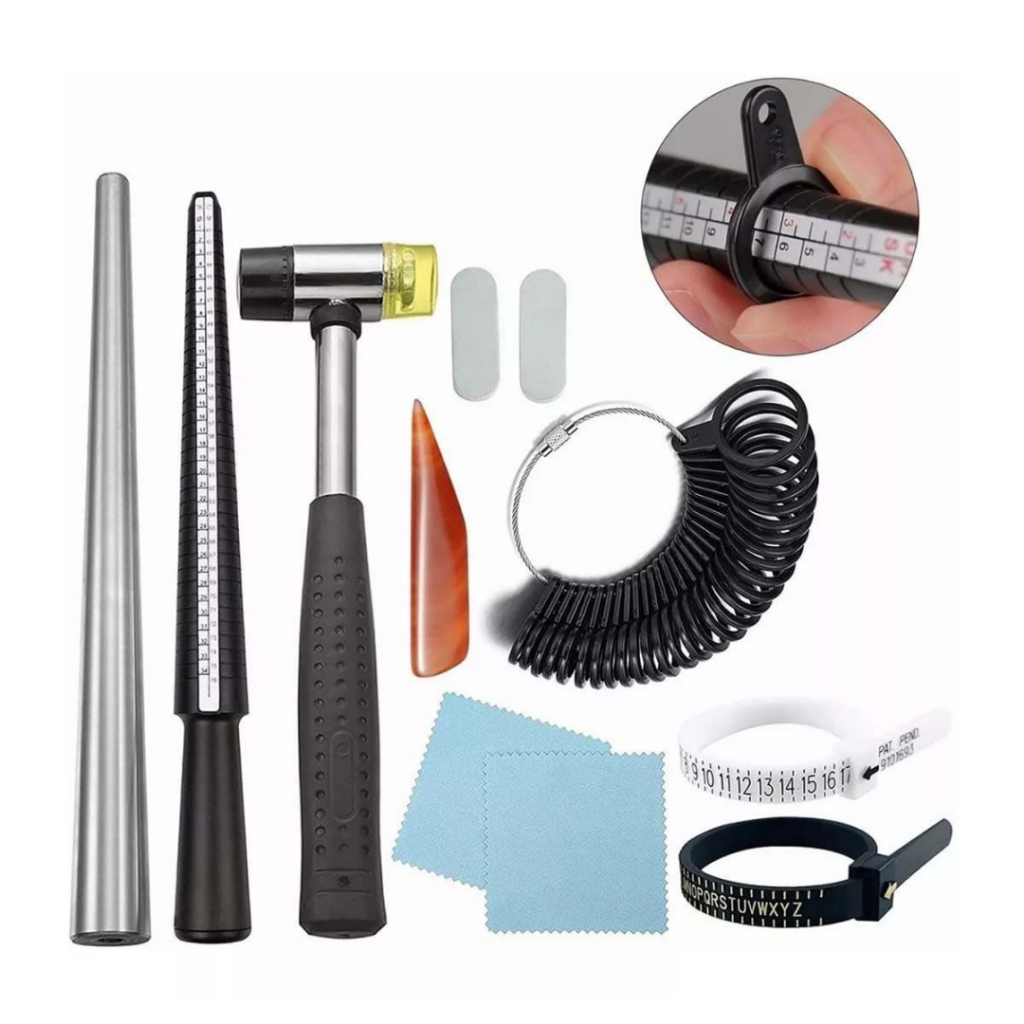 Kit Bastão De Medição De Tamanho De Anel + Conjunto De Ferramentas Alumínio, Medidor De Ferreiro . em Oferta na Shopee