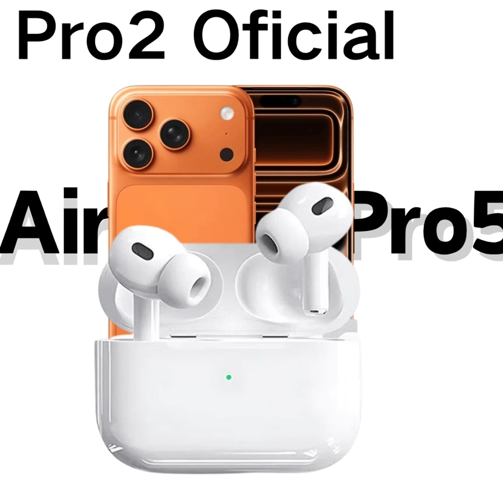 Airpods PRO 5 Com Cancelamento De Ruído Fone de Ouvido Sem Fio Bluetooth Pop-Up para iOS e Android