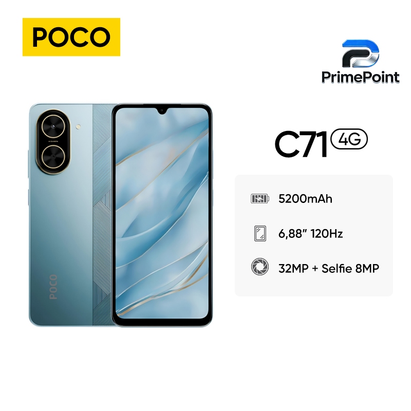Celular Smartphone Xiaomi Poco C71 128GB / 64GB Dual Sim Global (COM CAPINHA E PELÍCULA DE CORTESIA)