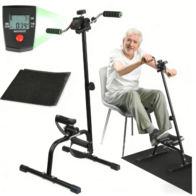 Mini Bicicleta Ergométrica com Monitor Para Treino de Pernas e Braços
