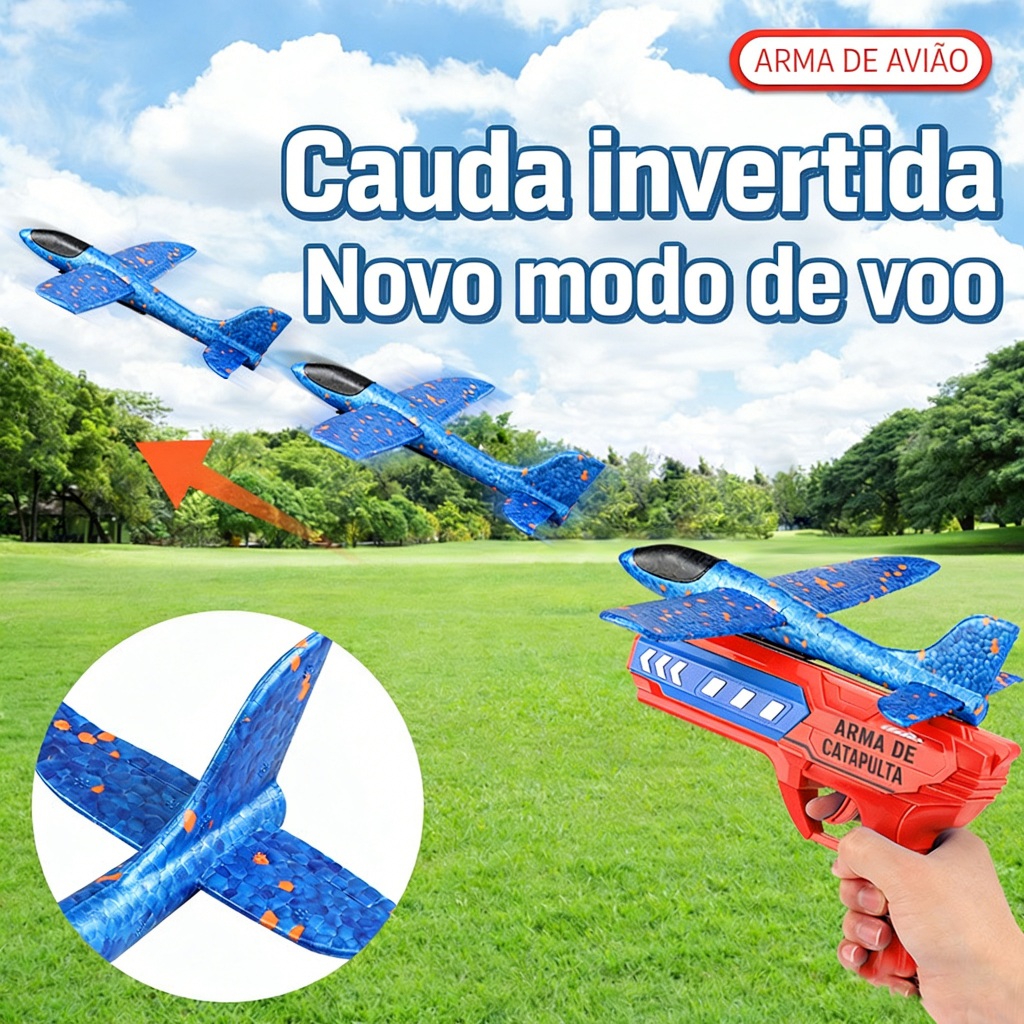 Lançador de aviões (com luzes) Catapulta infantil de espuma para planadores Presente infantil em Oferta na Shopee