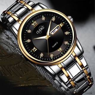 Relógio Masculino de Aço Inoxidável À Prova d'Água Quartzo Movimento Automático Luxuoso e Durável em Oferta na Shopee