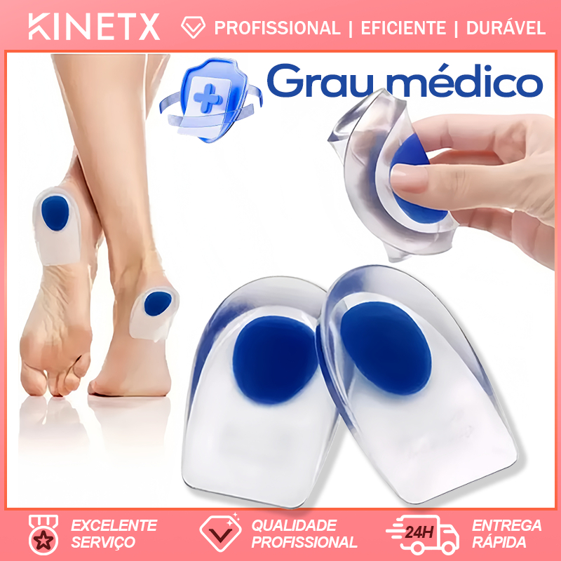 Calcanheira Ortopédica Silicone Gel Palmilha Conforto Para Dores no Dor no Calcanhar Esporão e Conforto Diário