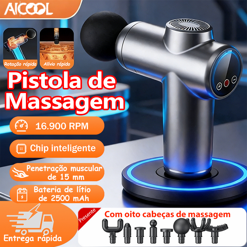 AICOOL Pistola profissional de massagem muscular elétrica Com oito cabeças de massagem Aliviar a fadiga muscular em Oferta na Shopee