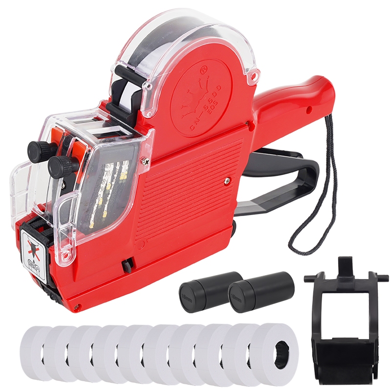 Etiquetadora Manual Preços Códigos 10 Dígitos Rotuladora CN-6600EOS vermelha de fileira dupla Mecolour em Oferta na Shopee