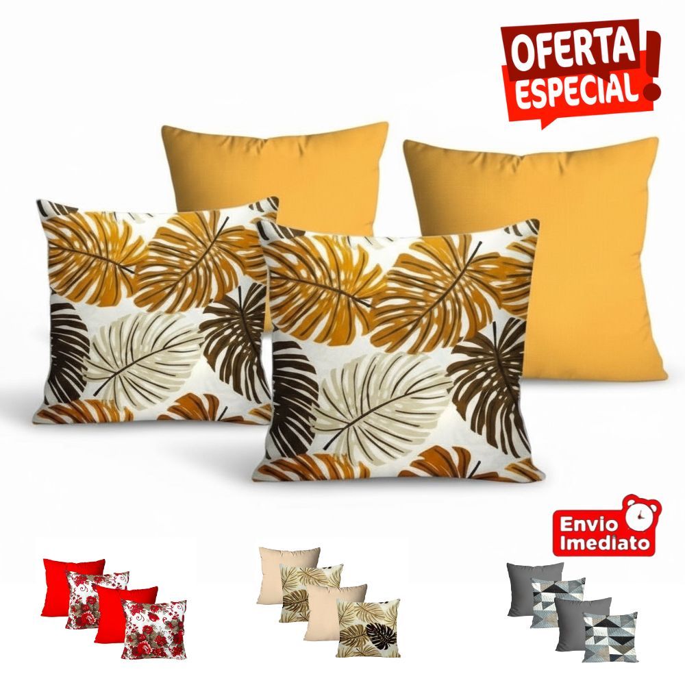 KIT 04 ALMOFADAS CHEIAS 45X45cm DECORATIVAS 04 UNIDADES DE REFIL em Oferta na Shopee