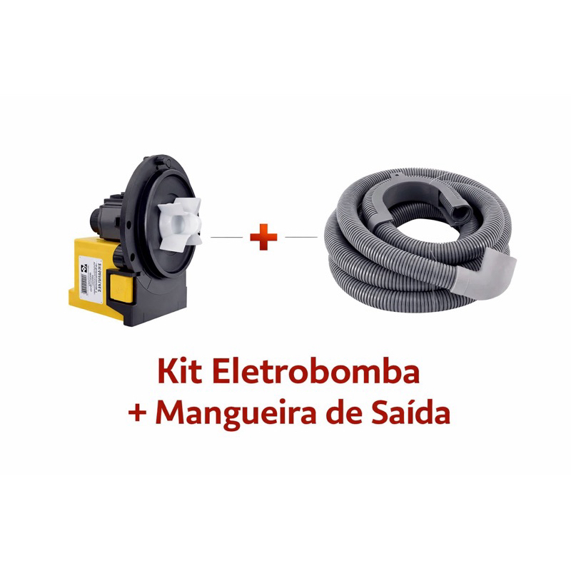 Kit Eletrobomba + Mangueira de Saída curvo grosso prontos para Instalação e mangueira de saída curvo grosso