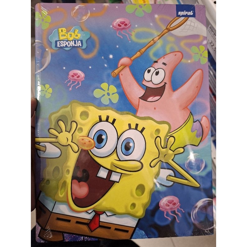 Caderno Brochura Capa dura Bob Esponja 80 fls - antigo vintage raro