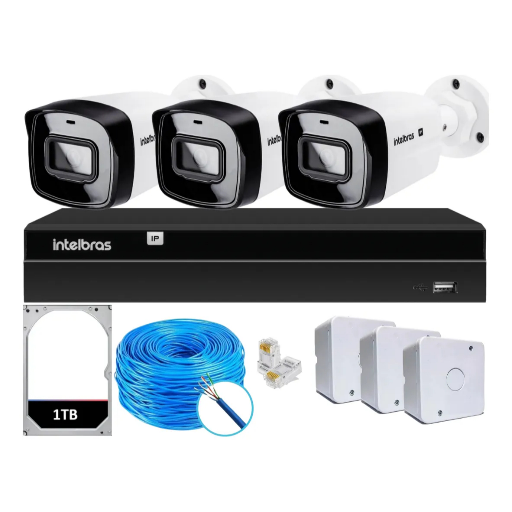 Gravador Nvr Intelbras P/ 03 Câmeras Ip Nvd 1408p Poe 120 / 220