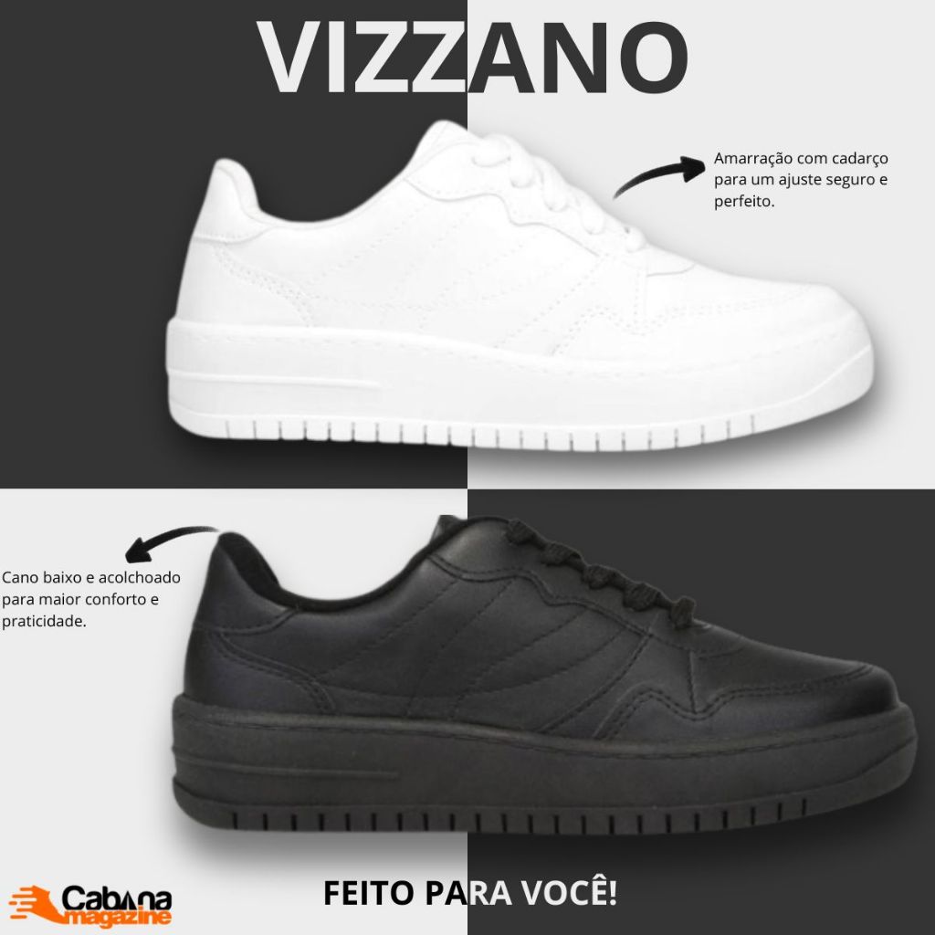 Tênis Vizzano Feminino Casual Plataforma Moda Passeio Leve Macio Ultra Conforto Original