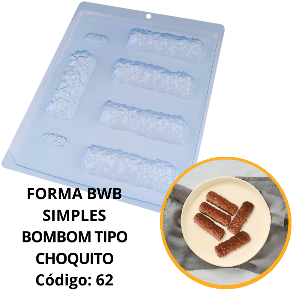 1~10 FORMA SIMPLES BOMBOM TIPO CHOQUITO CÓD.:62 - (E2) EM ACETATO BWB PARA BOMBOM, DOCES DE CHOCOLATE E CONFEITARIA. em Oferta na Shopee