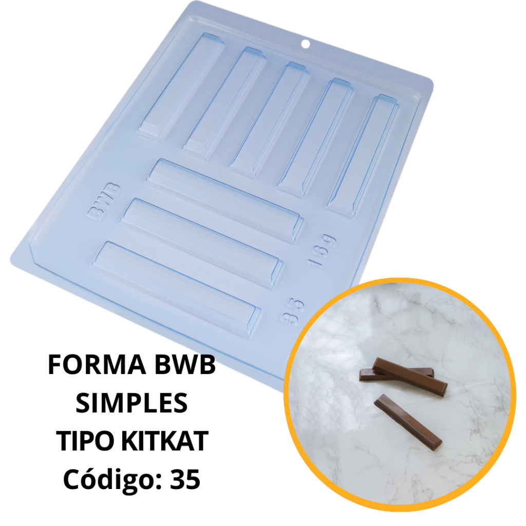 1~10 Forma Simples Kit Kat 35 (G1)  em Acetato BWB Para Bombom e Doces em Oferta na Shopee