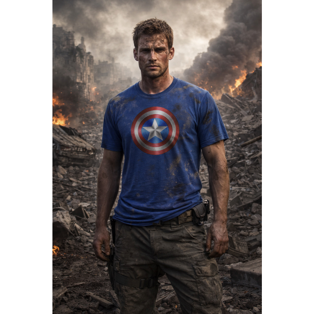 Camiseta Unissex Super Herois Escudo Capitão America