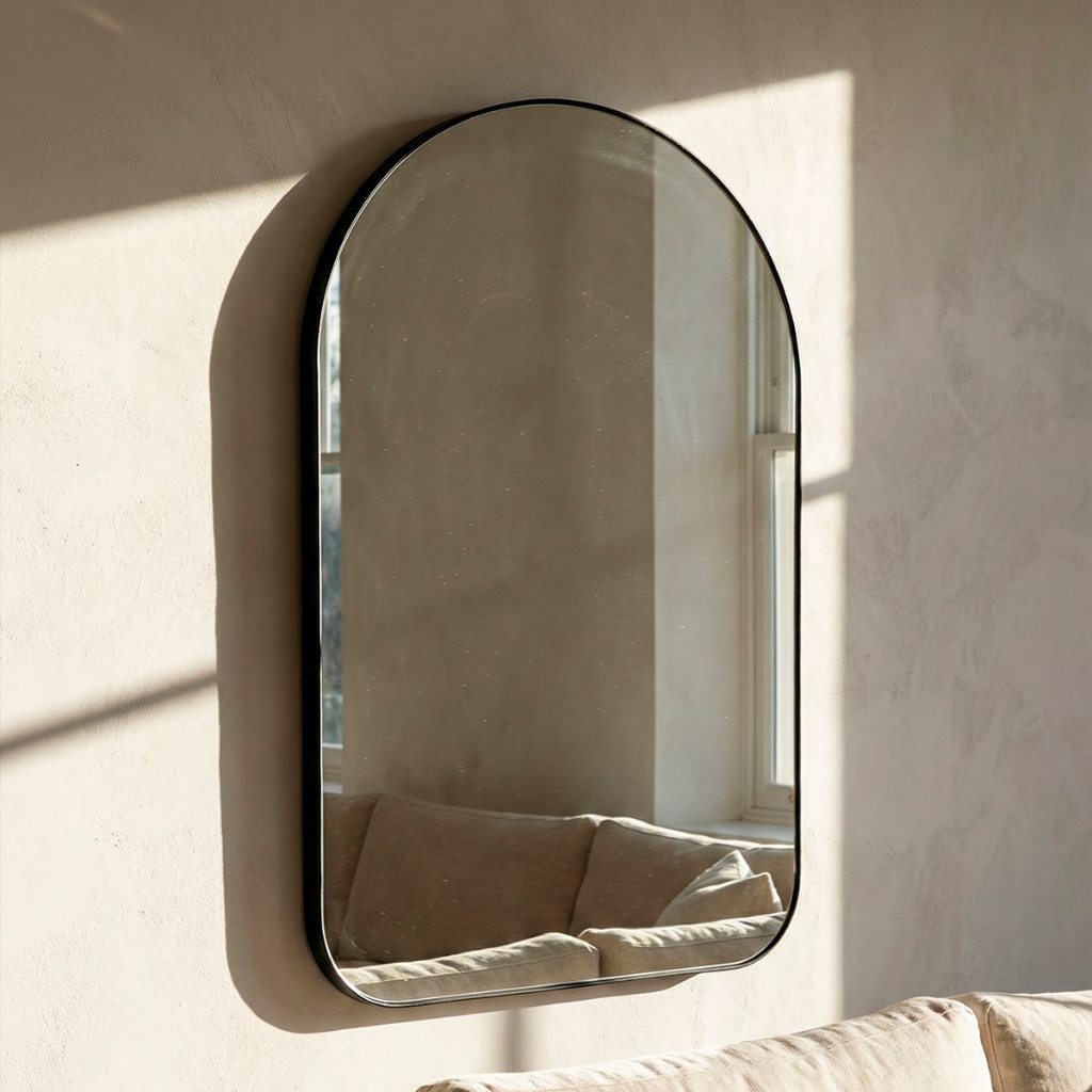 Espelho Orgânico Moderno Sala Quarto Banheiro Lavabo 64x44cm em Couro 3cm - Mod. Pinterest Capela em Oferta na Shopee