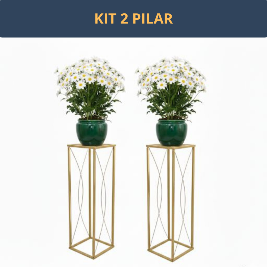 Kit 2 Pilares Decorativos em Ferro para Festas, Igrejas e Eventos – Suporte para Arranjos e Vasos