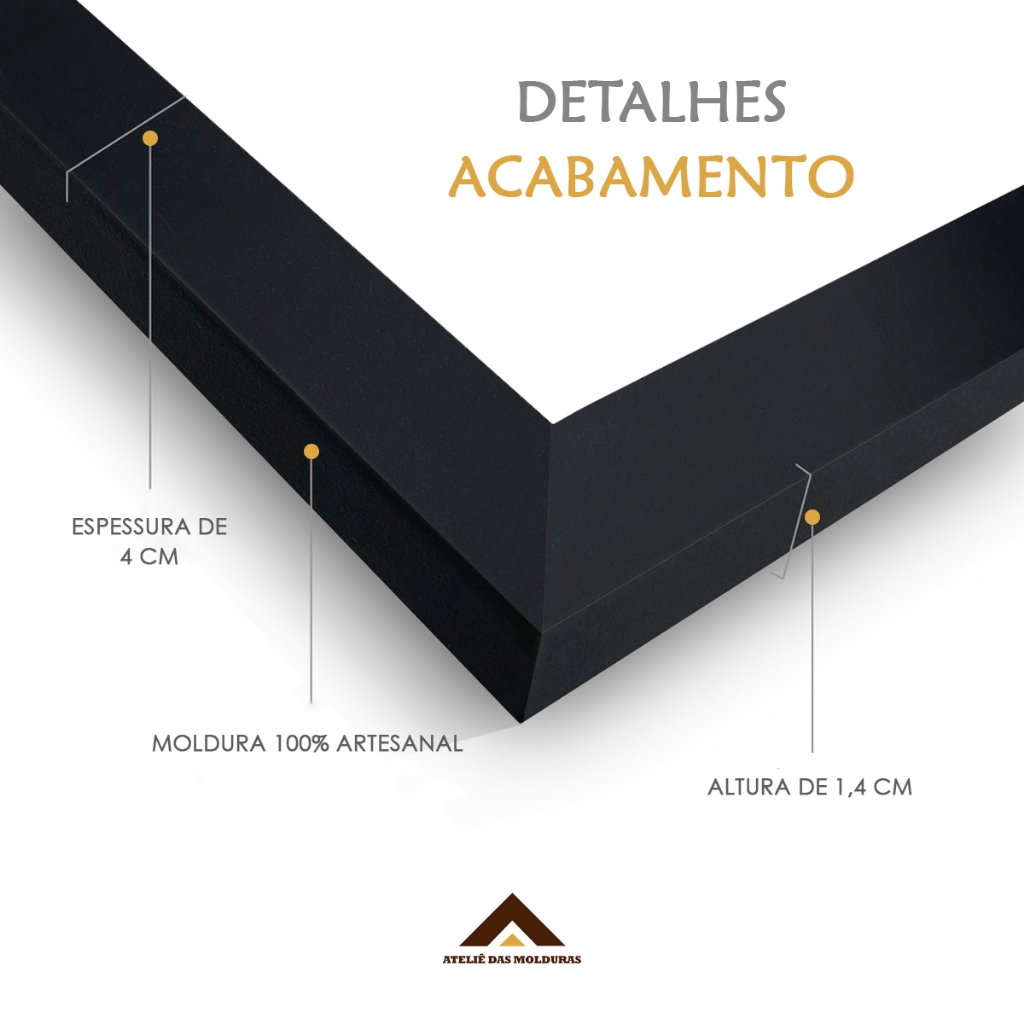 Moldura 50x50 Cm Para Poster Quadrado Imagem Impressão Sem Vidro