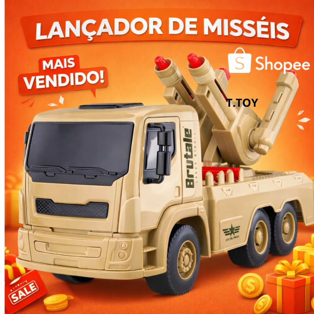 Brinquedo Lança Missil Para Criança Menino Infantil Menina Carrinho Brutale Divertido Roma Brinquedos Carro Veiculo Kids