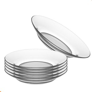 Kit com 12 Pratos Fundos de Vidro 22cm – Design Liso, Moderno – Resistente, Refeições Diária em Oferta na Shopee
