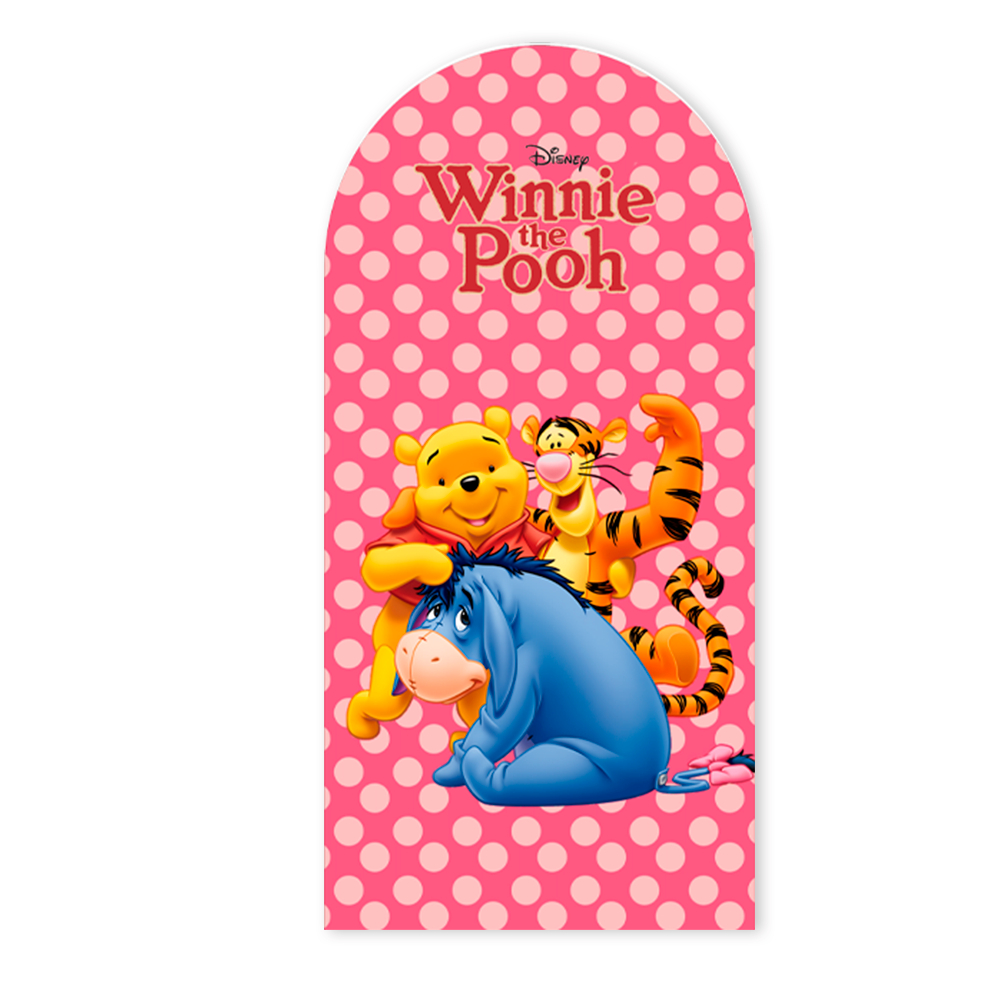 Capa Painel Romano Subalimado Helanca Premium Decoração 2x1 Tema Ursnho Pooh Infantil Decoração