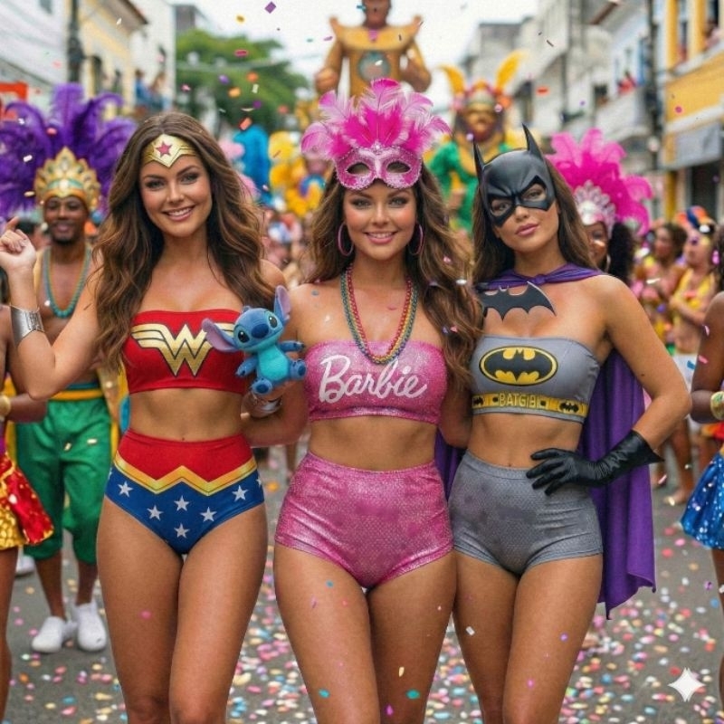 conjunto de carnaval feminino  hot pant metalizado brilhante e personagem com elastano veste 38 ao 44