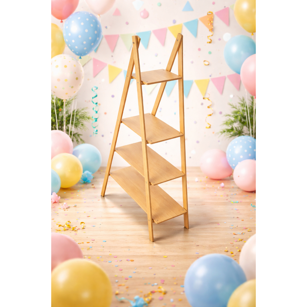 Escada 4 Andares Decoração Bolo Docinha Madeira Em mDf em Oferta na Shopee