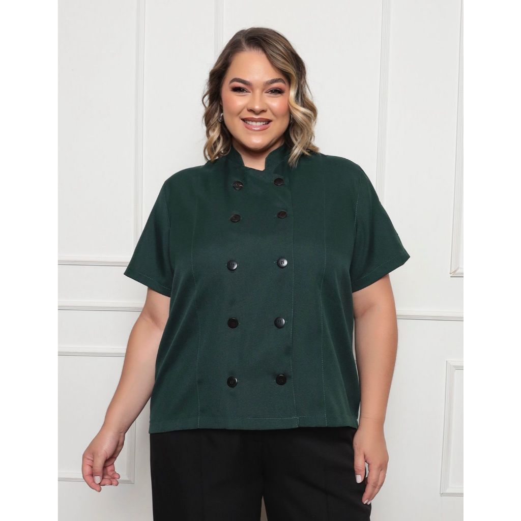 Dolma Chef Feminina Plus Size Teodora Musgo Elia