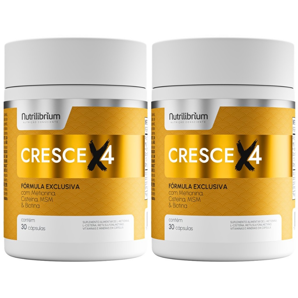 Kit 2x Cresce X4 Total 60 Cápsulas - 2 Meses Nutrilibrium em Oferta na Shopee