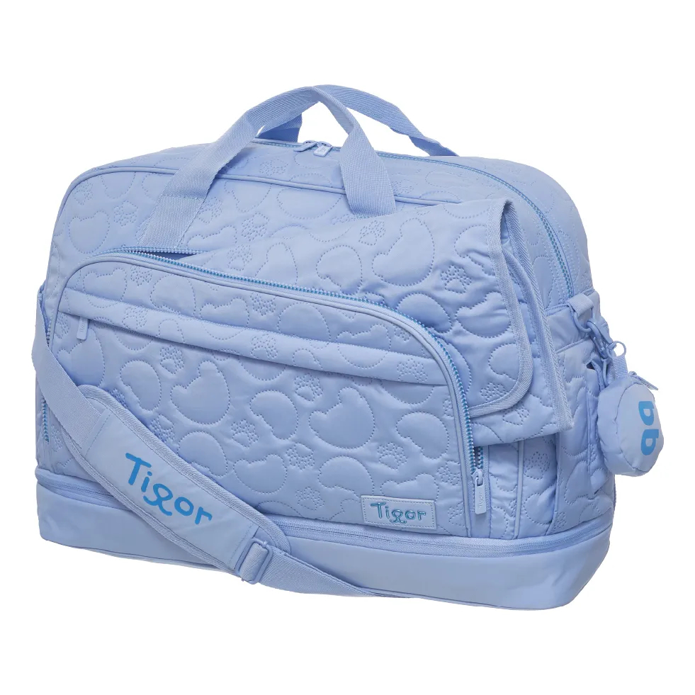 Bolsa de Maternidade Grande Tigor T Tigre Puff Com Trocador Azul Escuro - Pacific