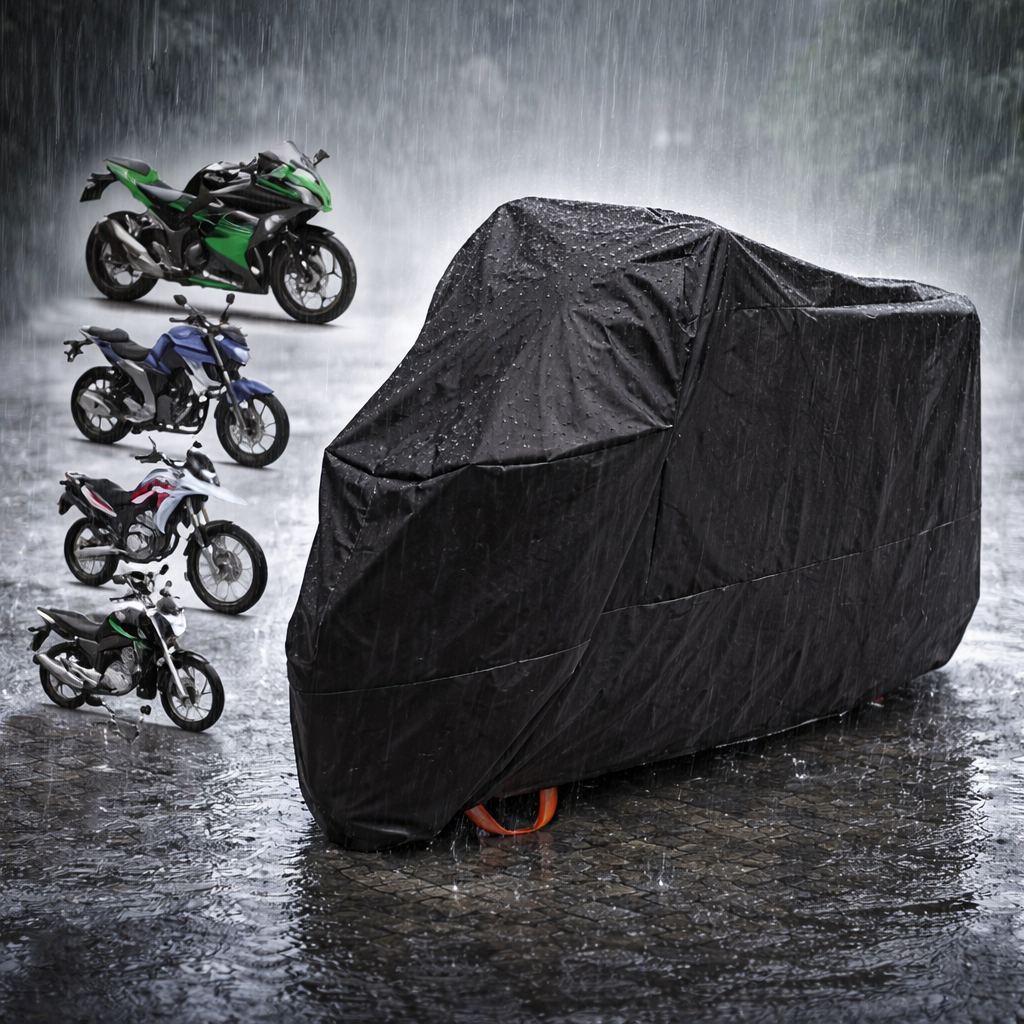 Capa de Cobrir Moto em Couro Forrada Impermeável Anti-Uv Protetora Anti-Risco