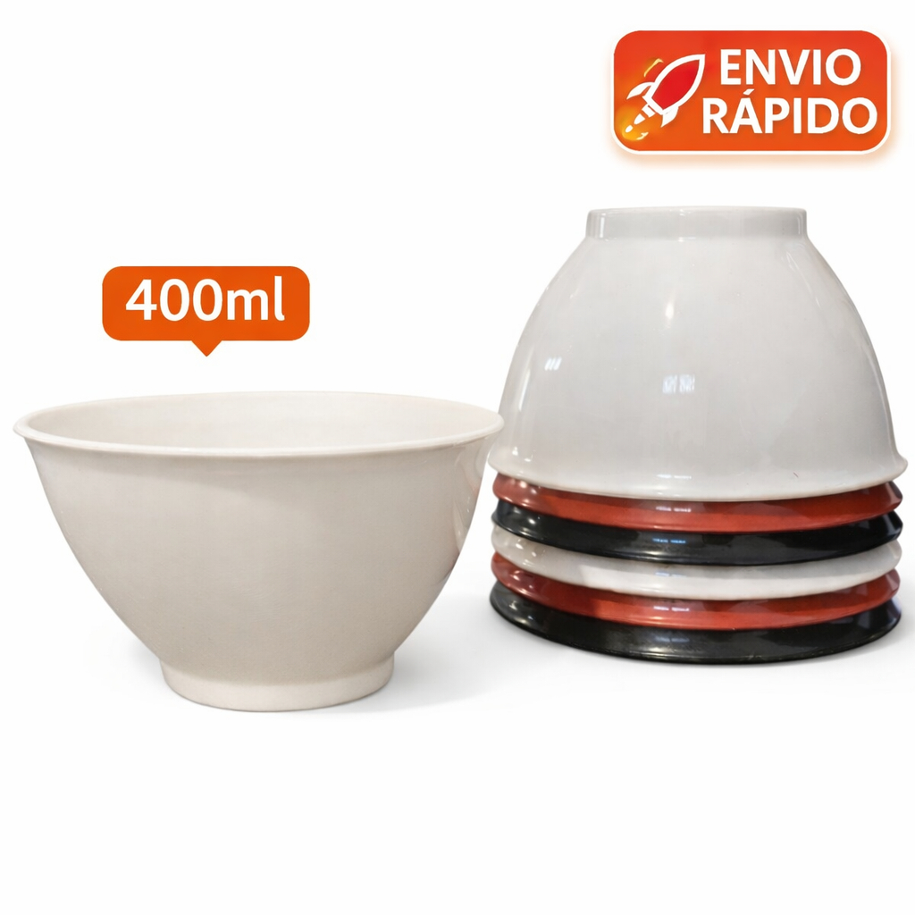 Kit 50 cumbucas pequenas bowl 400ml lisas sopas caldos amendoim sobremesa