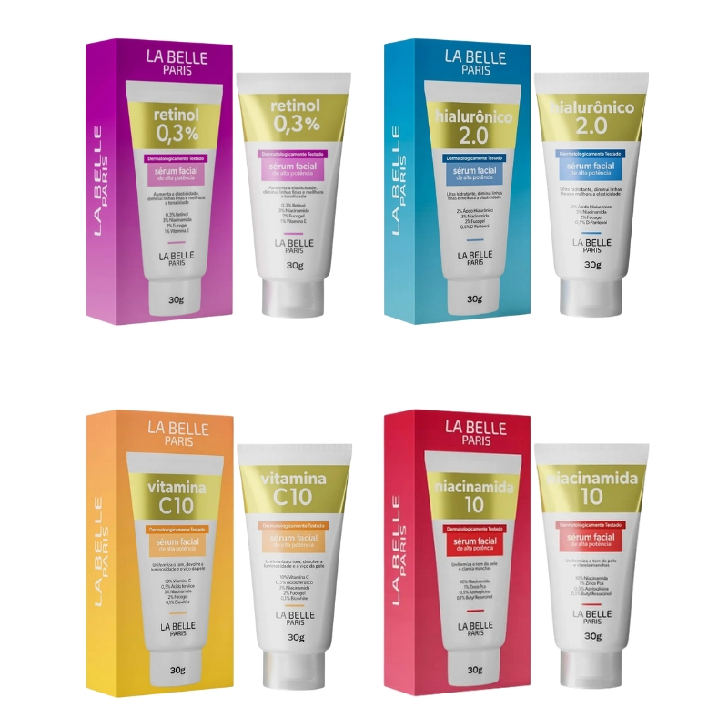 Sérum Facial Niacinamida - Vitamina C - Hialurônico - Retinol 30g La Belle Paris (Escolha o Seu)