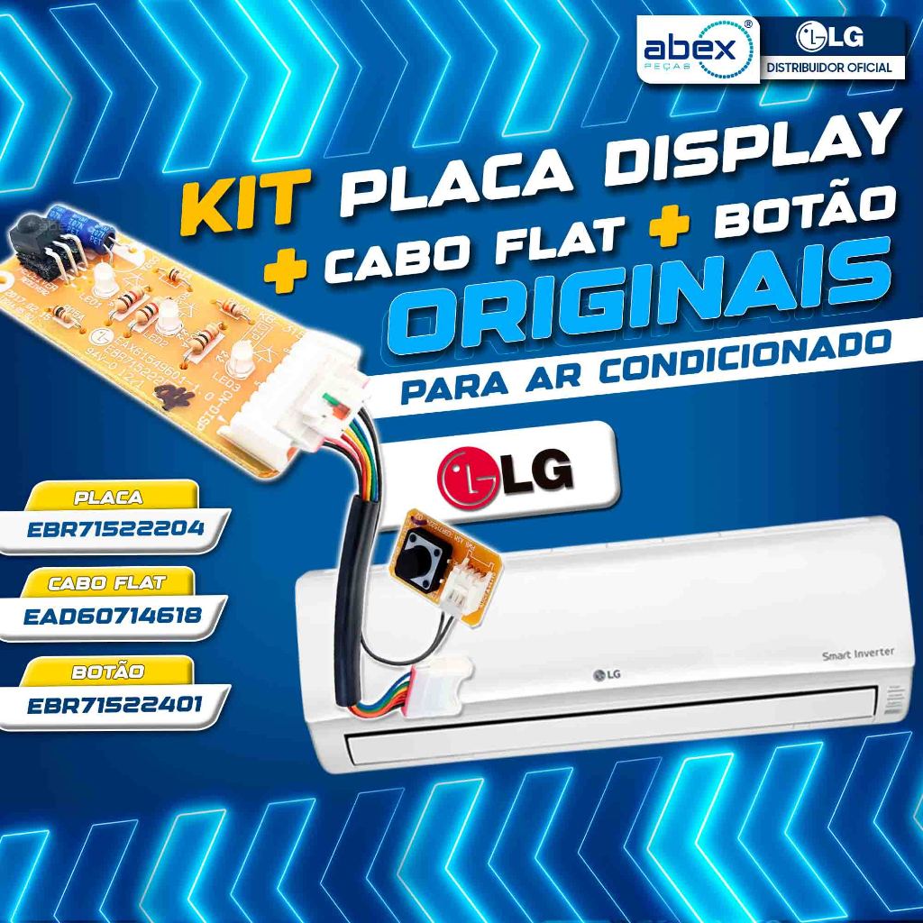 Placa Display Completa Ar Condicionado LG Dual Inverter 9000 A 24000 Btus 127/220v EBR71522204