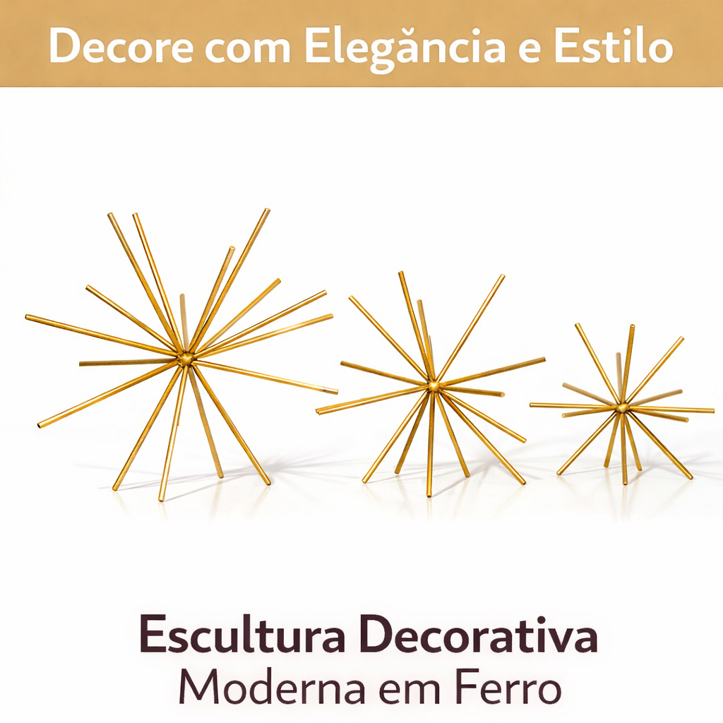 Ouriço Kit Decorativo 2 pçs Elegante para Sala ou Estante Moderno