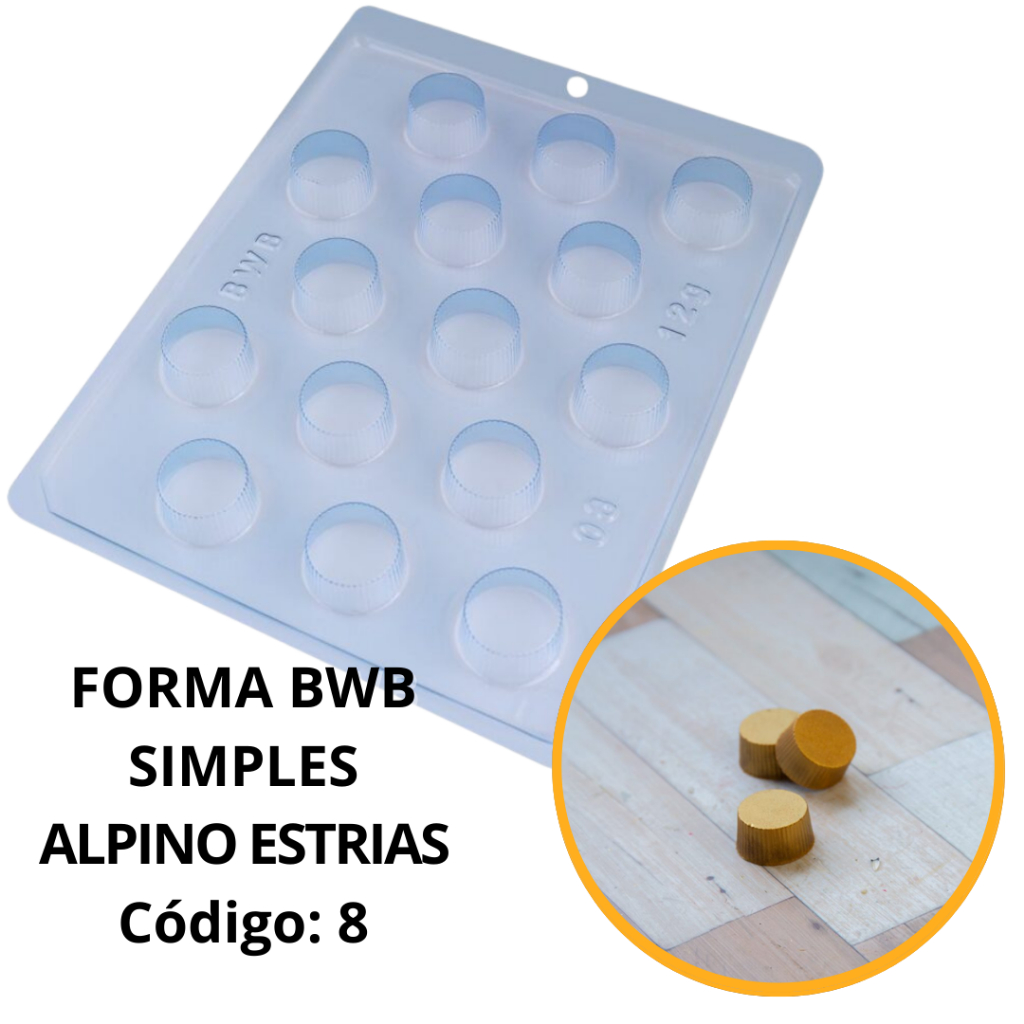 1~10 Forma Simples Alpino Estrias (08) em Acetato BWB Para Bombom e Doces de Chocolate e Confeitaria em Oferta na Shopee