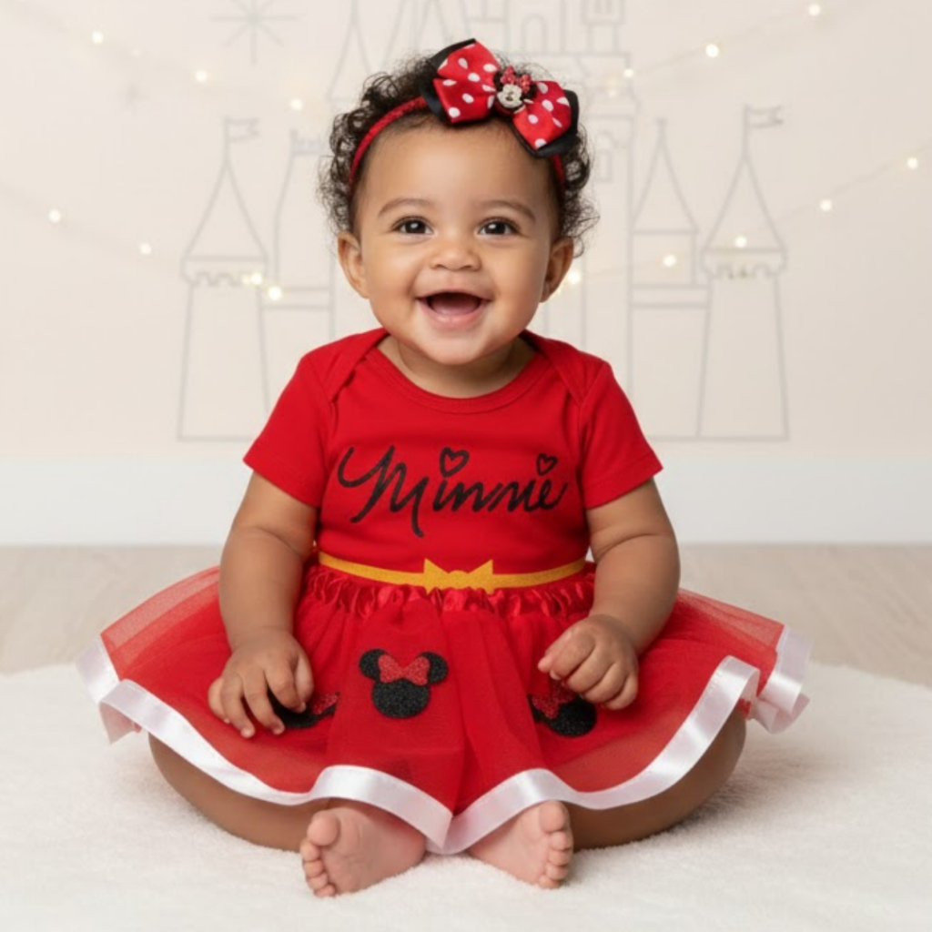 Body Bebe Menina Intantil Temático Mesversario da Minei  - Suedine 100% Algodão