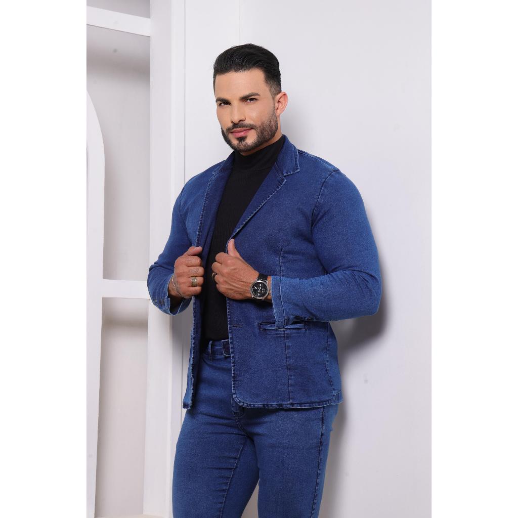 CONJUNTO JEANS AZUL ESCURO SLIM FIT