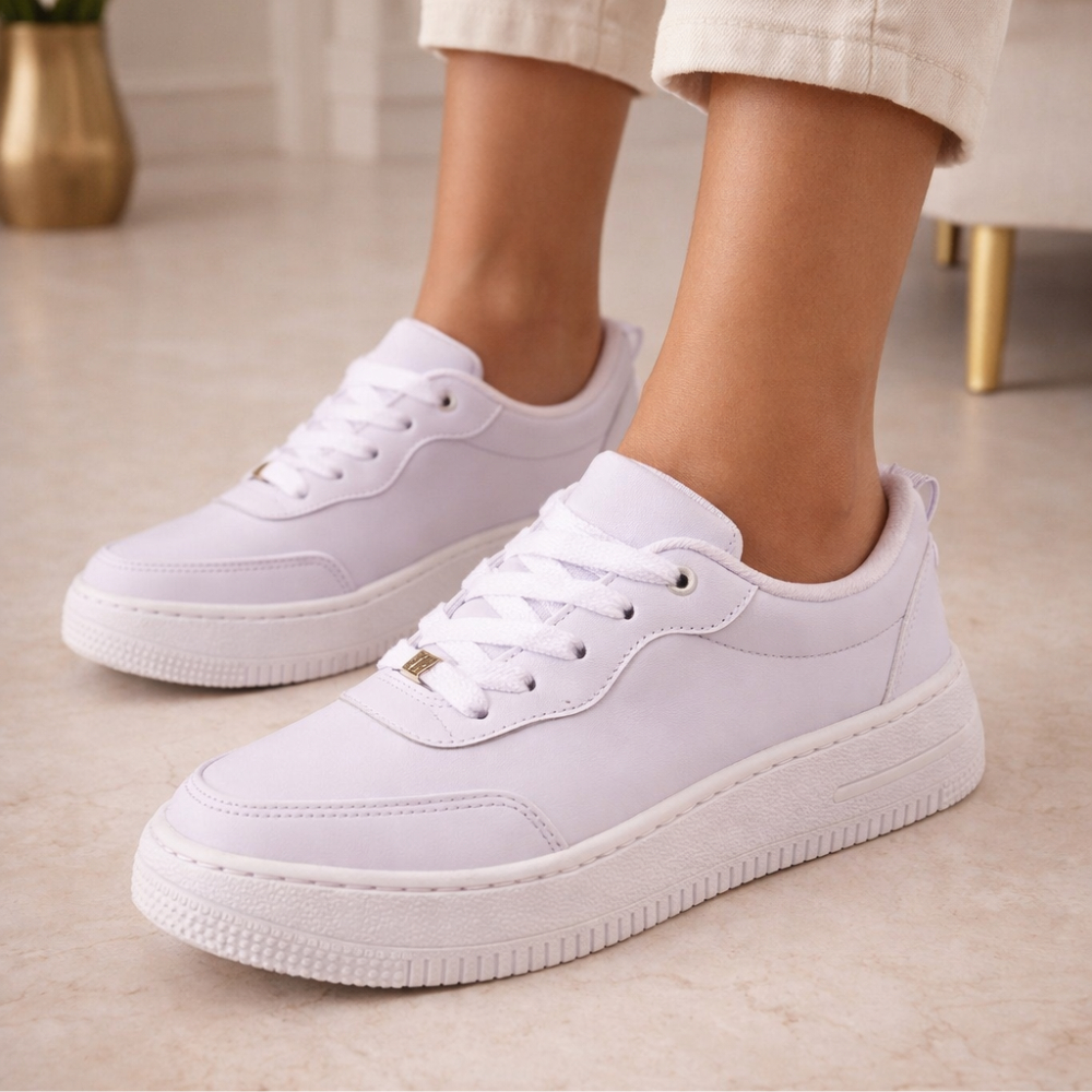 Tênis Casual Feminino Calce Fácil Botinha Ortopédico Esportivo Sneaker Casual confortável Academia