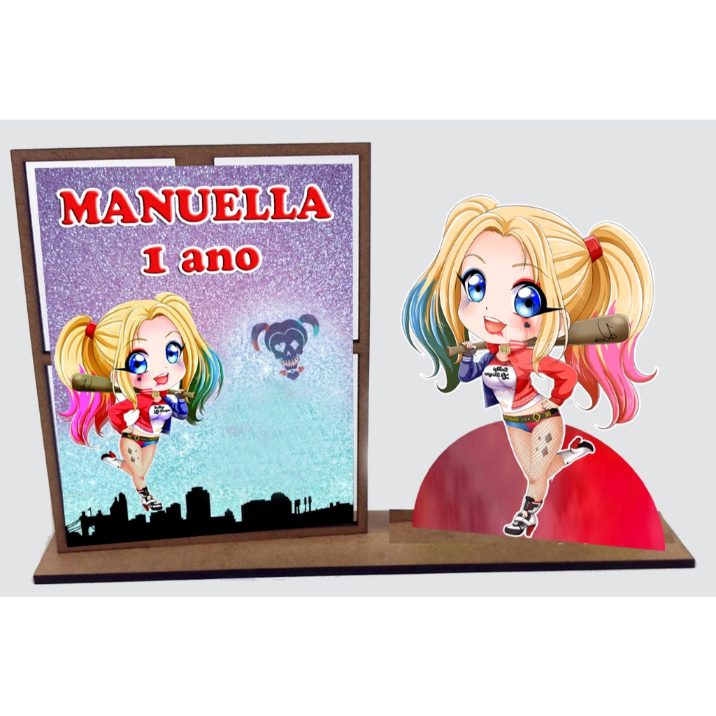 Lembrancinha Arlequina, Porta Retrato com 10 Unidades/porta retrato/decoração/festa infantil