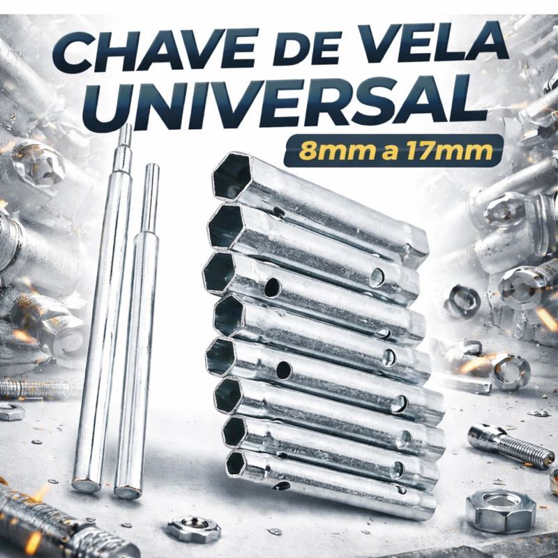Chave de Vela Universal 8mm a 17mm em Aço – Kit Completo para Manutenção em Oferta na Shopee